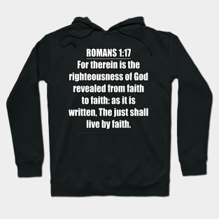 Romans 1:17 King James Version Bible Verse Typography Hoodie